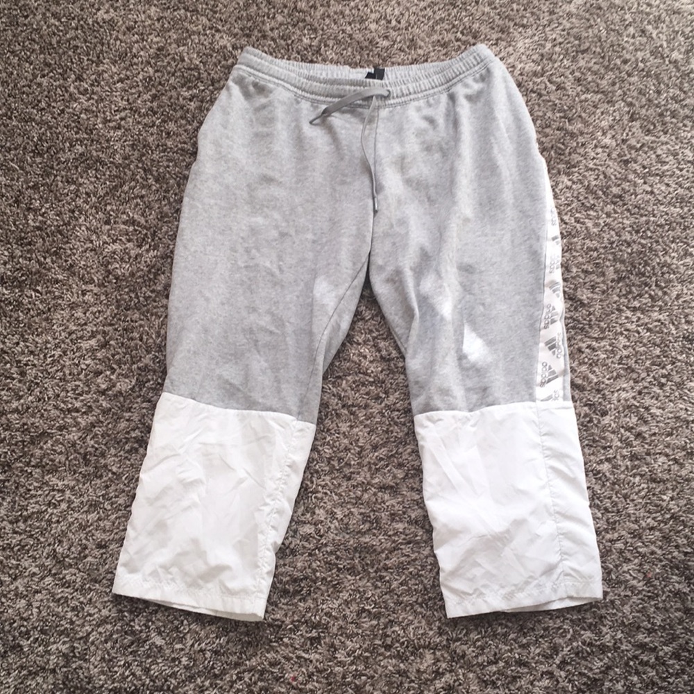 Adidas Grey and White Capris